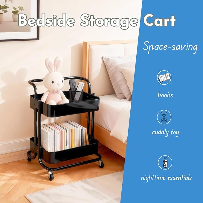 Ufriandz 2 Tier Rolling Utility Cart - Image 7