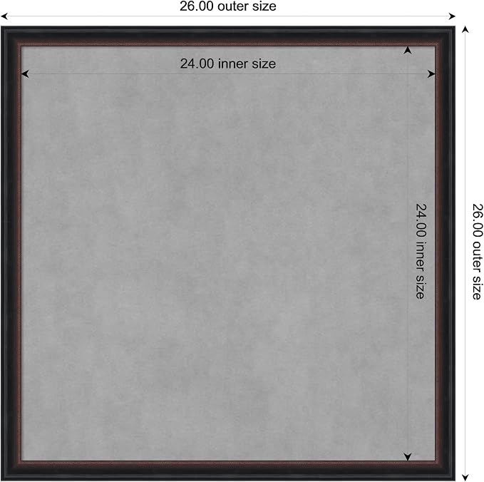 Amanti Art Black Framed Magnetic Board 26x26 Medium Vision Board - Image 3