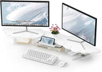 AFOOYO Dual Monitor Stand Riser, Wing-Shaped Sturdy Desktop Wood Stand by AFOOYO