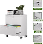 METAN Upgrade 2 Drawers Lateral File Cabinet on Wheels, Steel Office Filing - Image 5