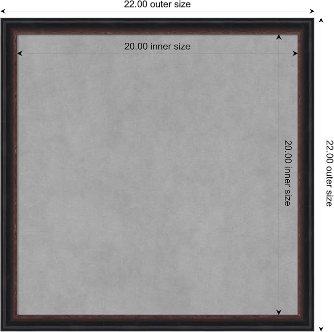 Amanti Art Black Framed Magnetic Board 22x22 Medium Vision Board - Image 3