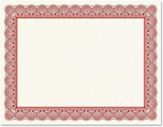 Elite Red & White Parchment Certificate Papers - Image 2
