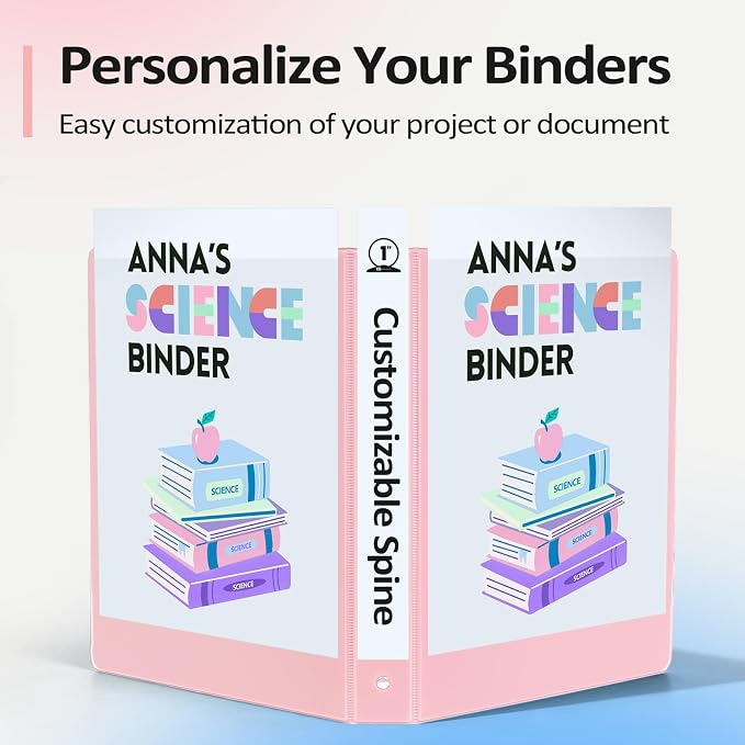 BinderX Extra Durable 3 Ring Binder, Round Rings 1 Inch Binder, Fits 175 Sheets - Image 5