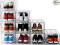 Clear Shoe Boxes Stackable 10 Pack Shoe Storage by KDOR