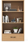 LOKO 4-Tier Bookcase with Storage Drawer, Modern Organizer Display Storage by LOKO