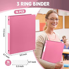 Henoyso 16 Pcs 3 Ring Binder 0.5 Inch Round Fits Letter Size 8.5'' x 11'' Paper - Image 2