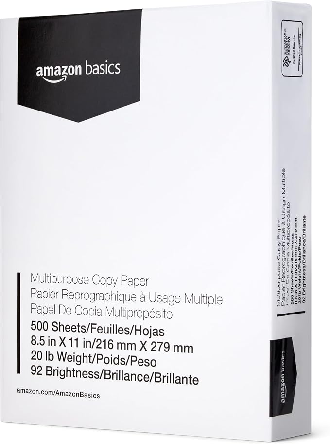 Amazon Basics Multipurpose Copy Printer Paper, 20 lb, 8.5 x 11 Inches, 8 Reams - Image 6