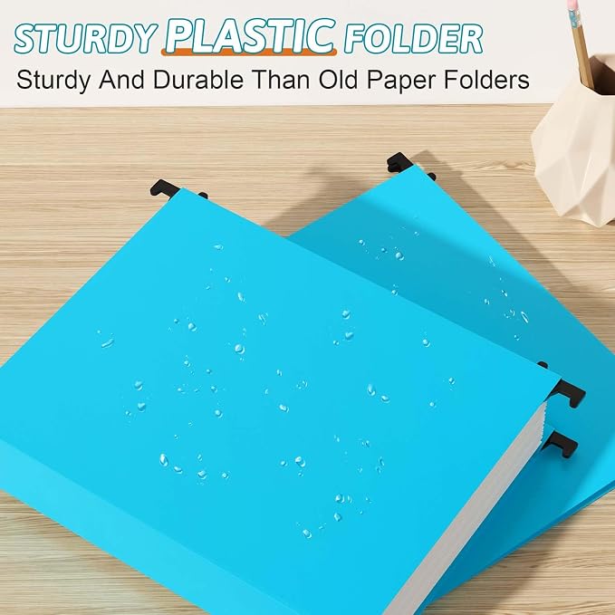 Nordun Plastic Hanging File Folder Extra Capacity, 12 Pack Reinforced Hang - Image 2