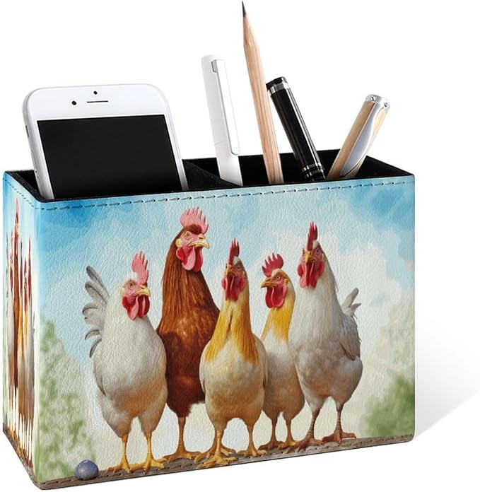 Famame Chicken Roosters Farm Animals Pencil Holder by Famame