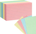 Colored Index Cards 5x8 100Pcs, Goefun Ruled Flashcards, 4 Color Notecards by Goefun