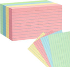 Colored Index Cards 5x8 100Pcs, Goefun Ruled Flashcards, 4 Color Notecards by Goefun