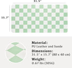 Ohocut Checkered Desk Mat, 31.5" x 15.7" Large Cute Sage Green Aesthetic Retro - Image 6