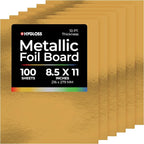 Hygloss Metallic Cardstock Sheets – 100 Shiny Gold Sheets, 8.5” x 11” by HyglossProductsInc
