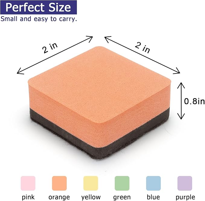 Tamaki 12 Pack Dry Erasers for White Board Magnetic Whiteboard Eraser, Square - Image 2