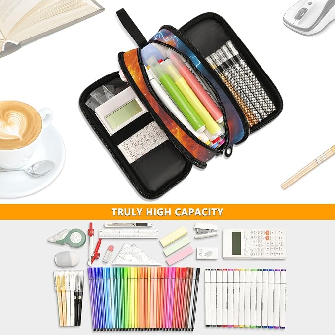 DVGMBXY Football Water and Fire Pencil Case Box - Image 5