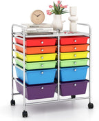 LDAILY 12 Drawer Rolling Storage Cart, Craft Cart Organizer on Wheels w/Metal by LDAILY