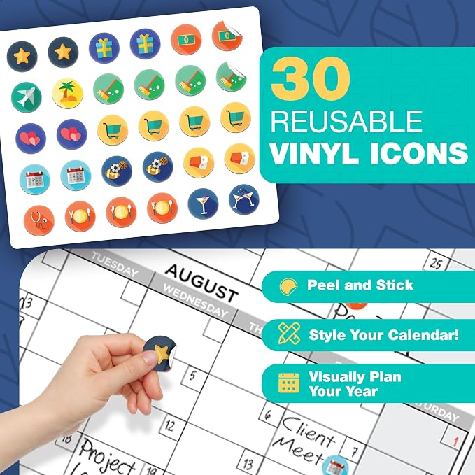Large Dry Erase Calendar for Wall, Reusable - Image 4