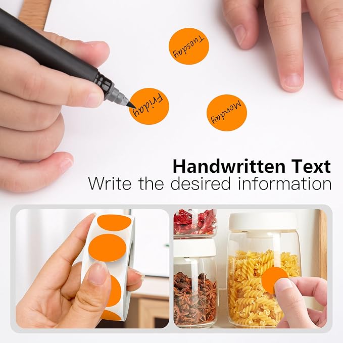 Orange 1 Inch Round Color Coding Labels - Image 3
