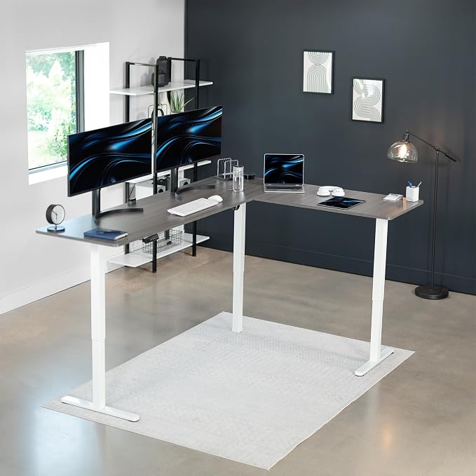 VIVO Electric Corner 84 x 63 inch L-Shaped Standing Desk, Memory Height - Image 2