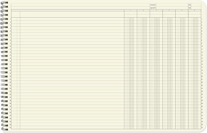 BookFactory Accounting Ledger Notebook/Large 6 Column Accounting Ledger - Image 3