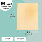 Vintage Paper - 8.5 x 11 in, Stained Antique Double-Sided, 96 Sheets - Letter & - Image 4
