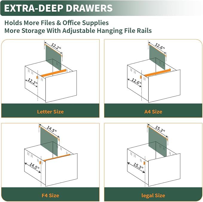 TEEALUBAN 3 Drawer File Cabinet - Image 7