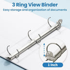 SUNEE 3 Ring Binder 1 Inch 1 Pack - Image 3