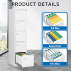 BYNSOE 5 Drawer File Cabinet - Image 5