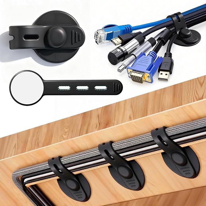 Cable Management Under Desk, 2026 New Upgraded Cord Organizer, Silicone Cable by Cfyouend