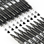 hhhouu 17Pack Dual Tip Black & White Brush Pens- Fineliner & Highlighting Set - Image 3