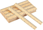 144 Packs Wooden Rulers, 8 Inch Double Sided Wood School Ruler by GNIEMCKIN