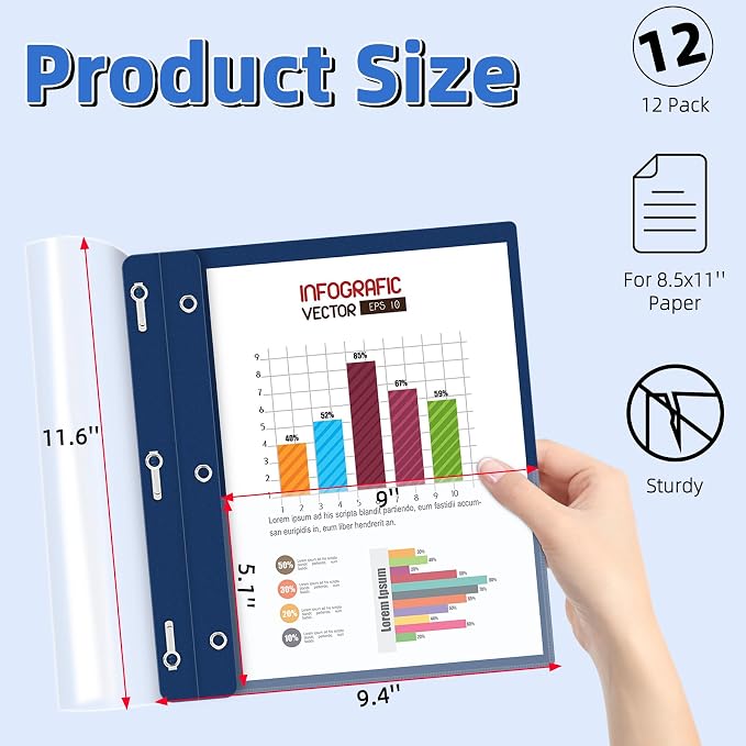 HAUTOCO 12 Pack Plastic Report Covers - Image 2