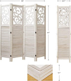 Room Divider Wood Carved Wall Divider Indoor Folding Portable Partition Screen - Image 5
