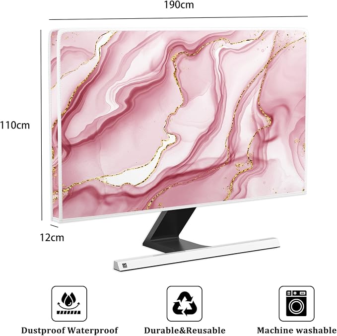 Baocicco Gold Pink Marble Waterproof TV Display Screen Cover 80 Inch TV - Image 2