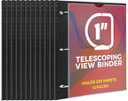MAKHISTORY 1 Inch Telescoping 3 Ring Binder-12PCS, Flexible Binder by MAKHISTORY