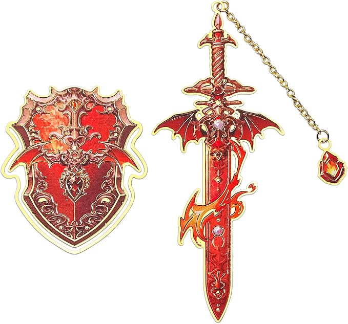 Dragon Knight Metal Bookmark & Book Clip Set by VYRANA