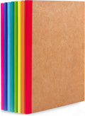 feela 8 Pack Composition Notebooks Bulk, Kraft Cover Lined Blank College Ruled by feela