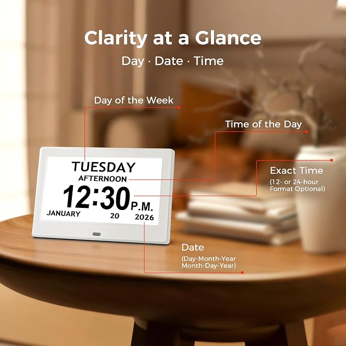 7'' Digital Clock, Dementia Clock - Image 6
