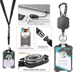 AIDSOTOU Badge Holder Retractable Clip Heavy Duty Carabiner Badge Reel Keychain - Image 3