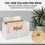 Two-Layer Solid Wooden Mail Storage Organizer Holder - Image 4