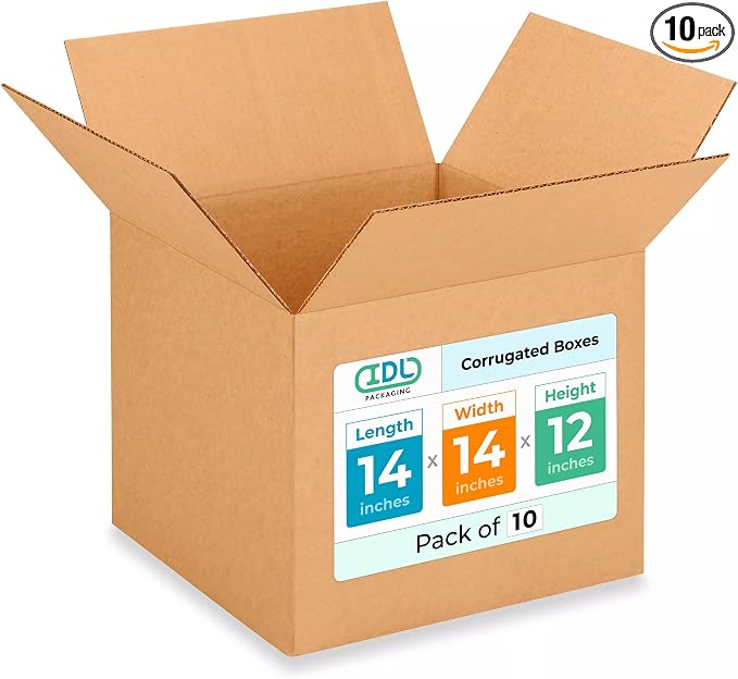 Medium Moving & Shipping Boxes 14x14x12 inches by IDLPackaging