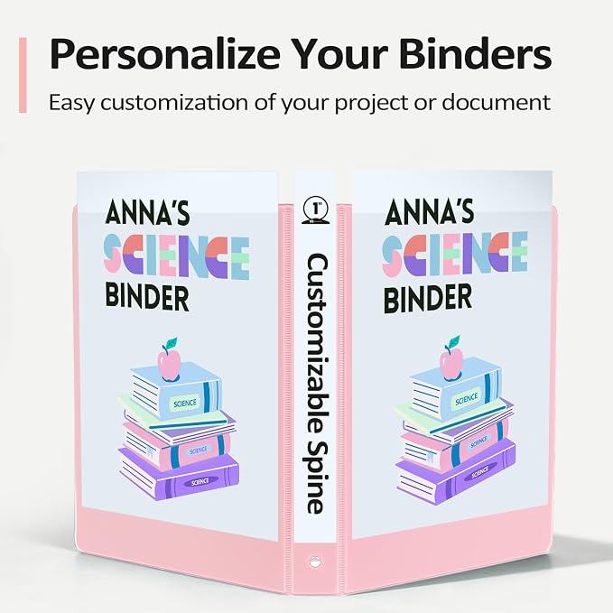 BinderX Extra Durable 3 Ring Binder, Round Ring 1 Inch Binders, Fits 175 Sheets - Image 5