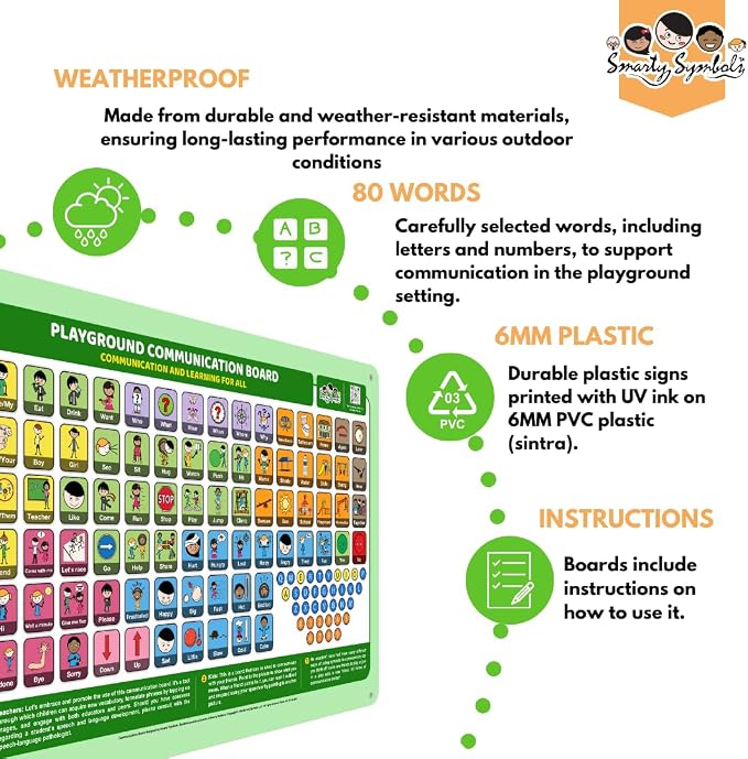 Outdoor Rated Plastic School Playground Communication Board - Image 4