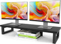 WESTREE Dual Monitor Stand Riser, Wood and Steel Monitor Stand Riser, Computer by WESTREE