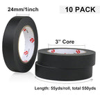 BOMEI PACK Black Painters Tape 1 Inch Bulk - Image 2