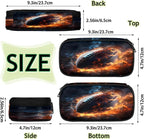 Pardick American Football Fire Pencil Case，Big Capacity Pencil Pouch Coin Pouch - Image 4