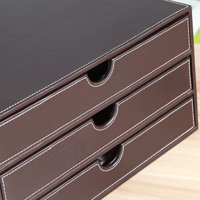 RHCSZ Stackable 3-Drawer Desk Organizer, Executive Office Supplies Desktop - Image 7