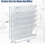EASEPRES Desk File Organizer Mesh 6-Tier, Hanging Wall Mount Document - Image 3