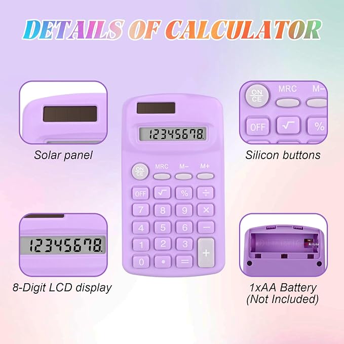 Tellegloww 48 Pcs Pocket Size Basic Calculators Bulk - Image 4