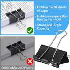 2 Inch 24 Pack Extra Large Binder Clips, Jumbo Paper Clips, Big Paper Clamps - Image 3